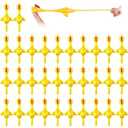 Sumind 32 Pieces Slingshot Chicken Flinger Party Favors Funny Mini Flying Rubber Chickens Bulk for Christmas Stocking Stuffers Classroom Prizes Birthday Gifts Goodie Bags Fillers(Yellow)