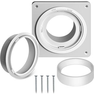 Dryer Vent Connector Kit, Dryer Vent Wall Plate with Quick Connect & Disconnect, Twist Lock Dryer Duct Connector Kit Fits 4 Inch Tubes, Covers Area 7 Inch x 7 Inch, for Dryer Washer Bathroom