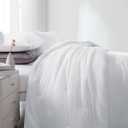 HOMBYS 3 Piece Seersucker Oversized King Comforter Set 98x120, Breathable White Soft Comforter Set, Lightweight Bedding Comforter Sets with Comforter for All Season