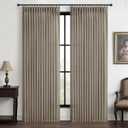 Dark Flax 70 Inch Extra Wide Curtains 90 Inches Long for Dining Room 2 Panels Set, Memory Trained Pinch Pleated Linen Blend Semi Sheer Light Filtering Elegant Windows Curtain for Kids Room/Nursery