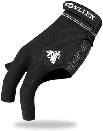 KONLLEN Billiards Gloves for Left Hand/Right Hand L Pool Gloves Professional Non-Slip Adjustable Breathable Snooker Gloves Popular Sizes for Men & Women