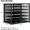 PAG Desktop Mail Sorter Industrial Countertop Heavy Duty Literature Organizer Bill Paper Holder Rack Student Mailbox for Classroom 12 Compartments Filing Cabinet for Office Home School, Black