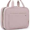 BAGSMART Toiletry Bag Travel Bag with Hanging Hook, Water-resistant Makeup Cosmetic Bag Travel Organizer for Accessories, Shampoo, Full-size Container, Toiletries (Baby Pink, Medium)