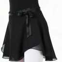 Womens Ballet Skirt with Adjustable Waistband Chiffon Dance Lightweight Tulle Ballet Wrap Skirt for Adults & Girls Perfect for Ballet Class Recitals & Gymnastics, Black (Black)