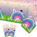 2pcs Cartoon Cat Dollhouse Party Tablecloth Happy Birthday Tablecloth Party Supplies Decorations for Cartoon Dollhouse Party Supplies (Blue2)