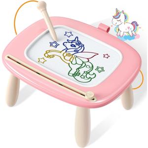 Seimome Magnetic Drawing Board, Toddler Girl Toys for 1-3 Year Old, Doodle Board Learning and Educational Kids Toys for 1 2 3 Year Old Baby Birthday GIF- Pink, Classic Style