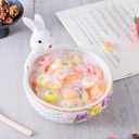 Adorable Easter Ceramic Candy Dish - Easter Bunny Candy Bowl, Dishwasher and Microwave Safe