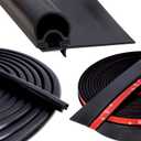 RV Slide Out Seal Base 018-341 EK & D-Seal Wiper 018-312-EKD | 1" x 15/16" x 35' & 1/2' x 2.75' x 35 Black Rubbers