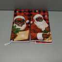 Honoson 2 Pcs Christmas Black Santa Claus  Kitchen Towels African American Christmas Decor Black Santa Claus Xmas Farmhouse Gifts