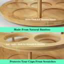 7 Slots Water Bottle Organizer for Stanley Cup Tumbler Accessories Owala Bottle Holder Rotatable Drying Rack Storage for Kitchen Cabinet Countertop Pantry Organizers for Gift, Natural Wood