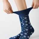 Sockswift Bamboo Viscose Diabetic Socks for Women 5 Pairs Crew Wide Stretch Top Moisture Wicking Neuropathy Socks, M