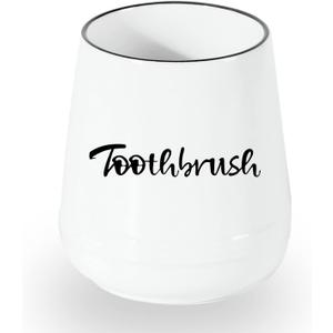 LEETOYI Porcelain Toothbrush Holder for Bathroom Vanity and Countertop, Brushing Holder Easy to Clean (White)