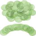 uxcell 120Pcs Capiz Shells 2" Round Natural Shells with 2 Holes for Seashell Wind Chimes Curtain Shell Garland DIY Craft Wedding Home Decoration, Green