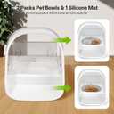 Cat Feeder Bowl, Pet Water Fountain with Ultra-Quiet Pump and 2 Bowl and 1 Mat (Grey)