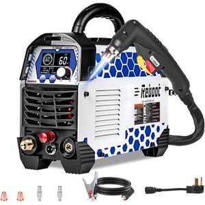 Reboot Plasma Cutter Non-High Frequency Non-Touch Blow Back Pilot Arc, 1" (25mm) Max Cut 5/8 Inch Clean Cut, 2T/4T, Large LED Display Gouging/Marking/Mesh Plate Cutting 120V/240V Dual Voltage