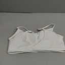 Open Back Sports Bra Workout Tops for Women Built in Bra Square Neck Crop Tank Top Yoga Bra Twist Back Cami (Large, White)