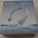 JISULIFE Portable Neck Fan, Hands-Free Bladeless, 5 Speeds, 4000 mAh Battery Operated Wearable Personal Fan, Twistable, Rechargeable, Gift for Women Men-Grey