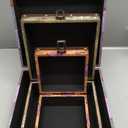 Jolitac Wood Storage Box Set of 3, Vintage Decorative Nesting Boxes Wooden Treasure Storage Crates With Latch, Home Decor Rustic Antique Boxes With Lid for Photos, Jewelry, Cash (Chair)