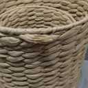 Lounsweer Set of 2 Wicker Trash Cans with Lid - 4 Gallon and 2 Gallon Natural Water Hyacinth Waste Baskets, Handwoven with Iron Frame, Keeps Pets out for Boho Farmhouse Bathroom Bedroom Office Kitchen