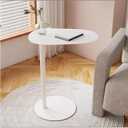 C-Shaped Metal Side Table, Slides Under Sofa for Small Spaces, Height - 27.6in