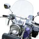 Large 18"x16" Windshield Windscreen (for 7/8", 1" Handlebars) for Harley Sportster Dyna Touring Softail for Honda CT125 Cruisers & Standards for Kawasaki Vulcan 900, for Suzuki Savage (White)