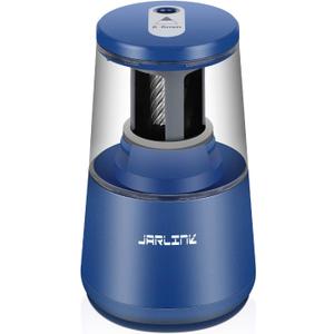 JARLINK Electric Pencil Sharpener, Heavy-Duty Helical Blade to Fast Sharpen, Auto Stop for No.2/Colored Pencils(6-8mm), AC Adapter/Battery Operated in School Classroom/Office/Home (Blue)