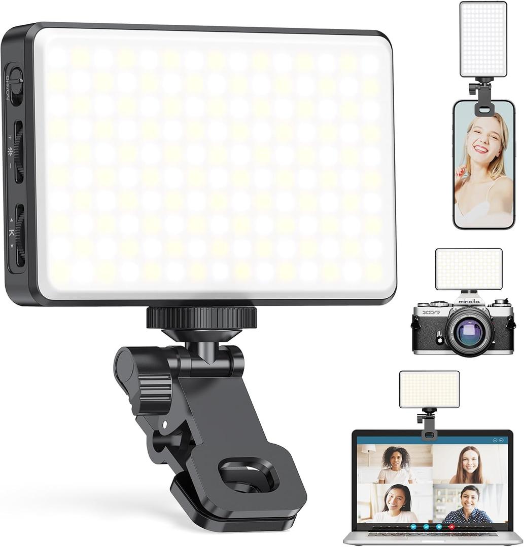 150 LED Phone Light, Selfie Light for iPhone/Phone/iPad/Camera, 5500Mah Rechargeable Portable Lights, 3 Lighting Adjustment Modes, Selfie Lights for Photography/TikTok/Vlog/Video (Black)