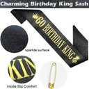60th Birthday Decorations Gifts for Men, Including 60th Birthday King & Crown & Sash, Older Wiser Hotter Glitter Banner, Happy Birthday Party Prom Decoration For Men Him