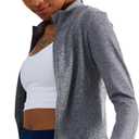 sphinx cat Womens Athletic Long Sleeve Full Zip Running Track Jacket Workout Yoga Sportwear with Thumb Holes Slim Fit (Gray, S)
