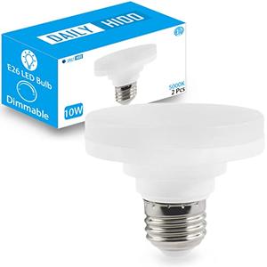 LED Puck Light Bulb with E26 Screw, Mini Flat Light Bulb, 10W Equivalent CFL 75W, Dimmable, 1100LM, 5000K, E26 Medium Base, ETL Listed, Low Profile Squat Bulbs for Home Fixture (5000K, 2 Pack)