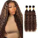 26 28 30 inch Ombre Brown Bundles P4/30 Human Hair Bundles #4 Water Wave Bundle Highlight Human Hair Bundle 3 Tone 150g