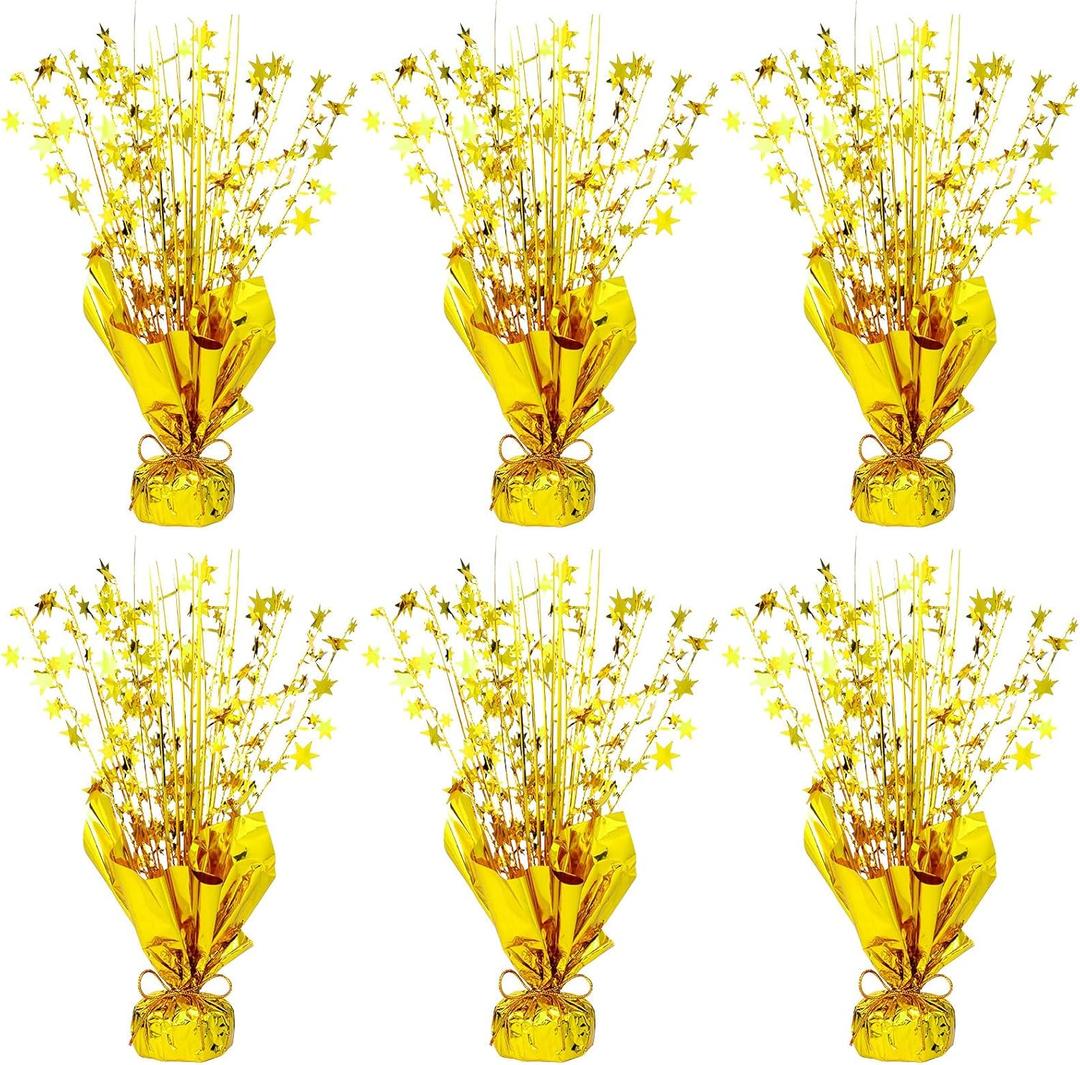 6 Pack Metallic Foil Spray Centerpiece Table Decoration Gold Party Centerpieces Table Decorations for Birthday Wedding Anniversary Graduation Party Decor