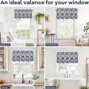 DriftAway Mason Blackout Valances for Windows Thermal Insulated Kitchen Topper Geometric Moroccan Mid Century Pattern Match Thick Bathroom Curtain Valance Rod Pocket 52 Inch by 18 Inch Navy