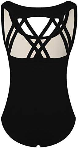 Phineein Girls Sleeveless Ballet Gymnastics Leotards - Kids Athletic Crisscross Back Dancewear Unitards 14Y