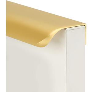 goldenwarm 5 Pack 6-1/4 Inch Matte Gold Finger Pulls Cabinet Edge Pulls Brushed Brass Drawer Handles Edge Hardware for Kitchen Cupboard (Hole Center:160mm(6.3in))