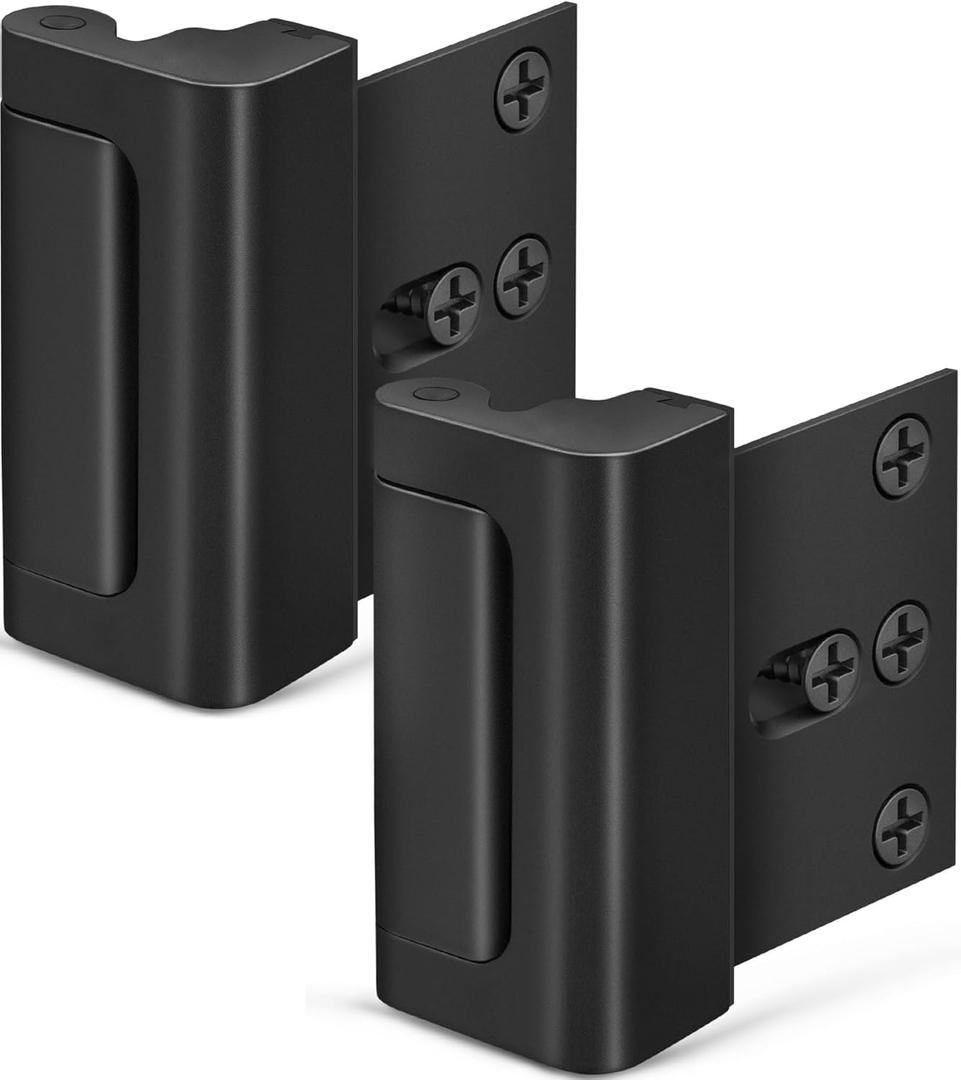 Home Security Door Lock Door Reinforcement Lock Door Locks for Kids Safety Flip Door Lock Latch Childproof Night Lock Door Security Front Door Child Safety Lock High Security Locks for Doors Inside (Black)