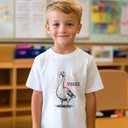 Toddler T-Shirts for Kids Baby Boy Girl Graphic Tees Summer Funny Animal Letter Print Cute Cotton Clothes 2T-8Y (White)