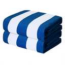 Exclusivo Mezcla 4 Pack Cotton Oversized 35x70 Inches Cabana Stripe Beach Towels, Super Absorbent Soft Plush Pool Bath Towel (Ocean Blue)