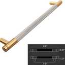12 Pack 7 1/2 Inch 192 mm Bronze and Nickel Cabinet Handles Cabinet Pulls Aluminum Handles Knurled Drawer Pulls Oxidation Finish with Diamond Pattern 8.6" Length (7.5" Hole Center)