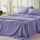 Bedsure California King Sheet Sets - 4 Pieces Soft Cal King Sheets - Breathable & Cooling - Hotel Luxury - Easy Care Polyester Microfiber Bedding for Women, Men, Baby Lavender