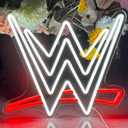 Fatmoon Wrestling Neon Sign, LED Neon Light Up Sign for Wall Decor, Man Cave, Game Room, Bedroom, Birthday Gifts, Competition Party, USB Powered, White+Red, 15.7 x 13.7 inches, Acrylic