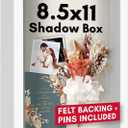 Americanflat 8.5x11 Shadow Box Frame with Shatter-Resistant Glass - Silhouette Collection - Large Shadow Box Display Case for Tabletop and Wall Display - White with Soft Felt Back