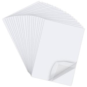 20 Sheets A4 Size 8.3x11.5 Inch Clear Double Sided Adhesive Tape Sheets, Super Strong Sticky Tape, DIY Art, Craft, Home Decorative Tape with White Liner