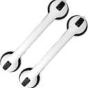 2-Pack Grab Bars for Bathtubs and Showers, 16 inch Shower Handle Suction Shower Bar, Safety Bars for Shower Chair, Bathroom Grab Bar for Senior No Drilling Removable (Black, 16 inch)