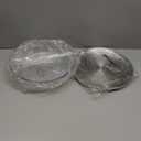 2-Pack 11.8" Chilled Serving Trays to Keep Food Cold, Gold & Silver Metal Round Plates, Plastic Ice Plates & 10 Forks, 2-Tier Ice Chilled Platters for Shrimp Cocktail, Appetizers, Buffet