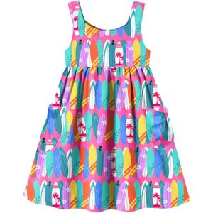 Little Girls Summer Sleeveless Dress Toddler Print Casual Sundress (Size 3-4T)