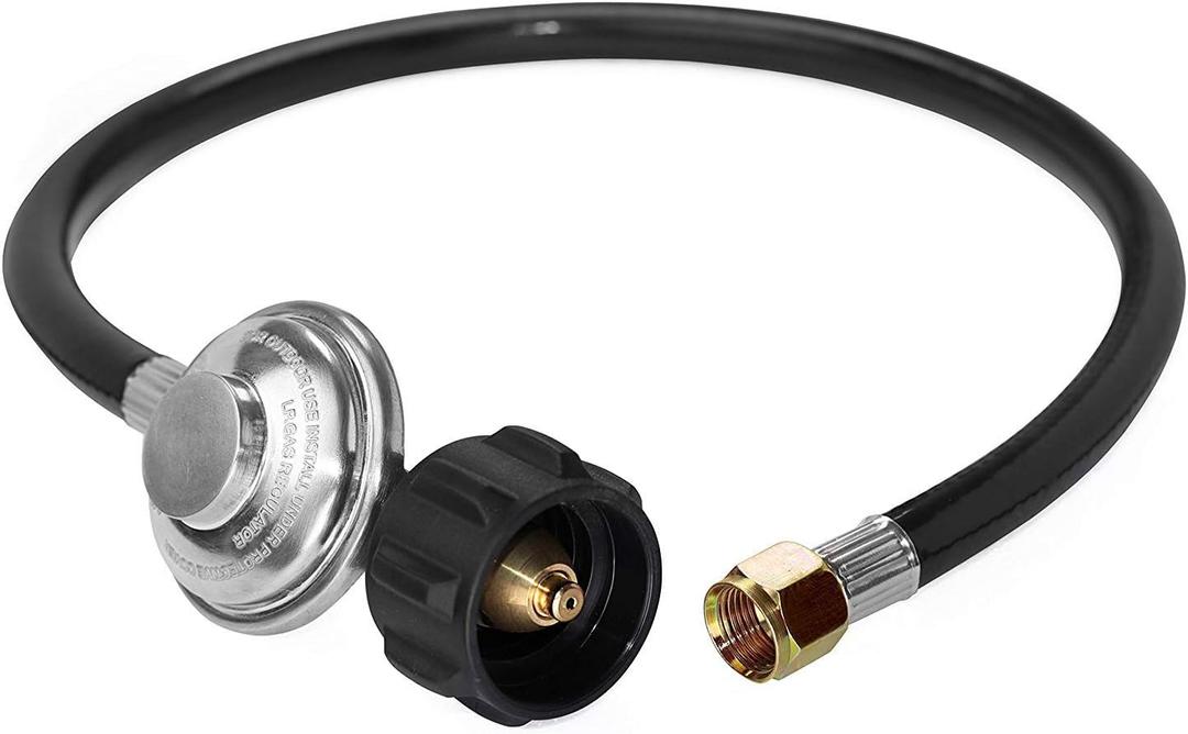 DOZYANT Propane Regulator and Hose Universal Grill Regulator Replacement Parts, QCC1 Hose and Regulator for Most LP Gas Grill Heater and Fire Pit Table, 2 Feet