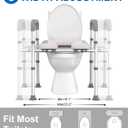 HOMLAND Raised Toilet Seat with Handles, Toilet Seat Riser for Seniors with Adjustable Height & Width, 400lb Handicap Elevated Toilet Seat for Elderly, Pregnant, Fit Any Toilet