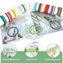 60pcs Crystal Beaded Bracelet Bulk for Women Colorful Beaded Bracelet Boho Multi Layer Stacking Bracelets Stretchy Strand Shiny Crystal Bead Bracelets