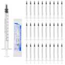 30 Pack 1ml Syringes for Liquid- Plastic Syringe without Needle, Individually Packaging Colostrum Collection Syringes for Scientific Labs, Colostrum Collection, Feeding Pets, Home Use - White